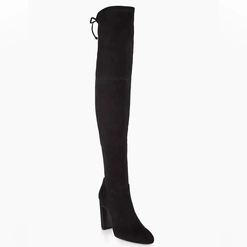 Stuart Weitzmen Black Vidaland 100MM Suede Over-the-Knee Boots